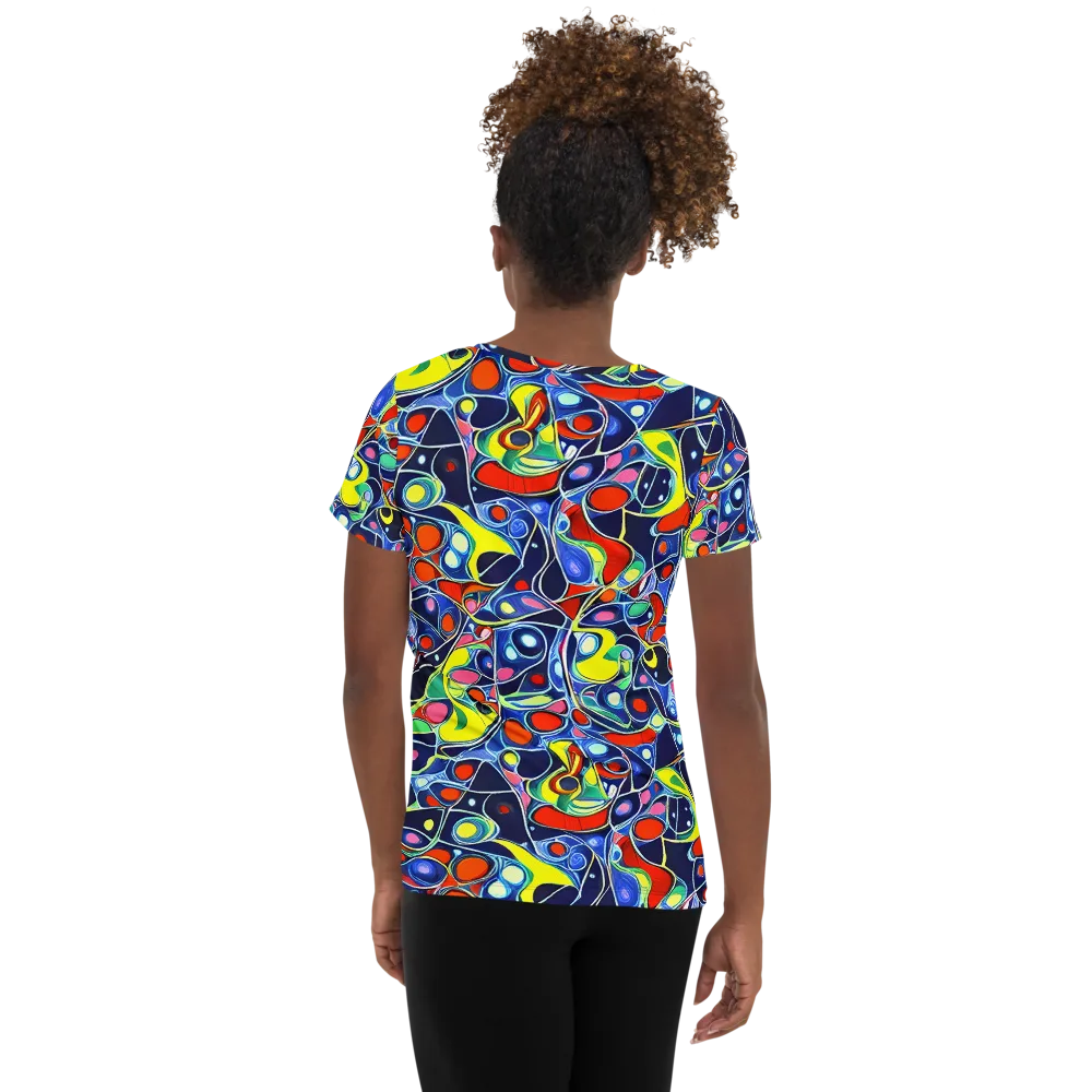 Chromatic Cells on Women's Athletic T-Shirt — Back