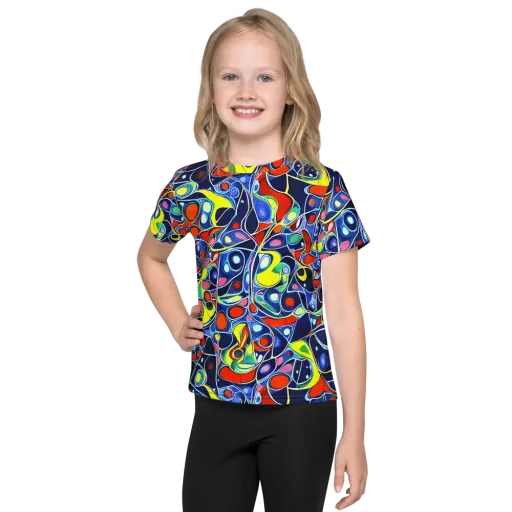 Chromatic Cells on a Kids Crew Neck T-Shirt