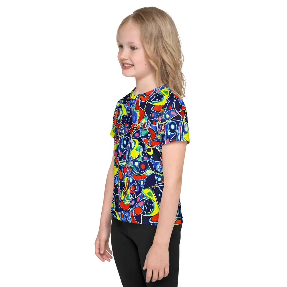 Chromatic Cells on Kids Crew Neck T-Shirt — Left