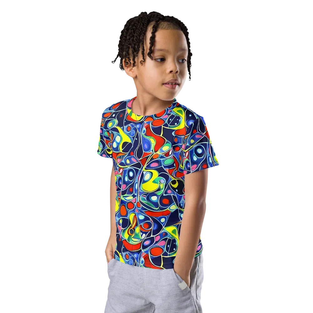 Chromatic Cells on Kids Crew Neck T-Shirt — Left Front