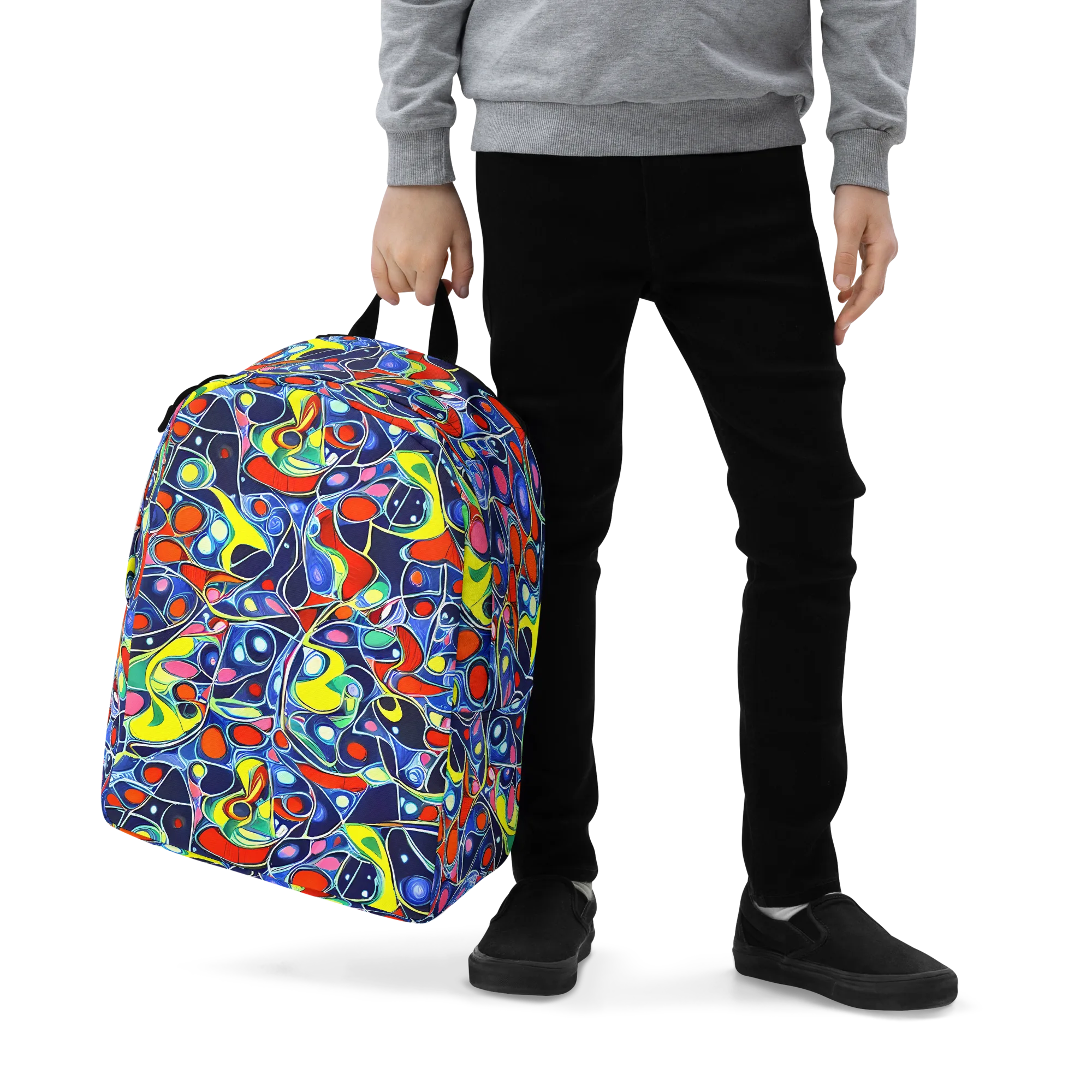 Chromatic Cells on Minimalist Backpack — Zoomed-in