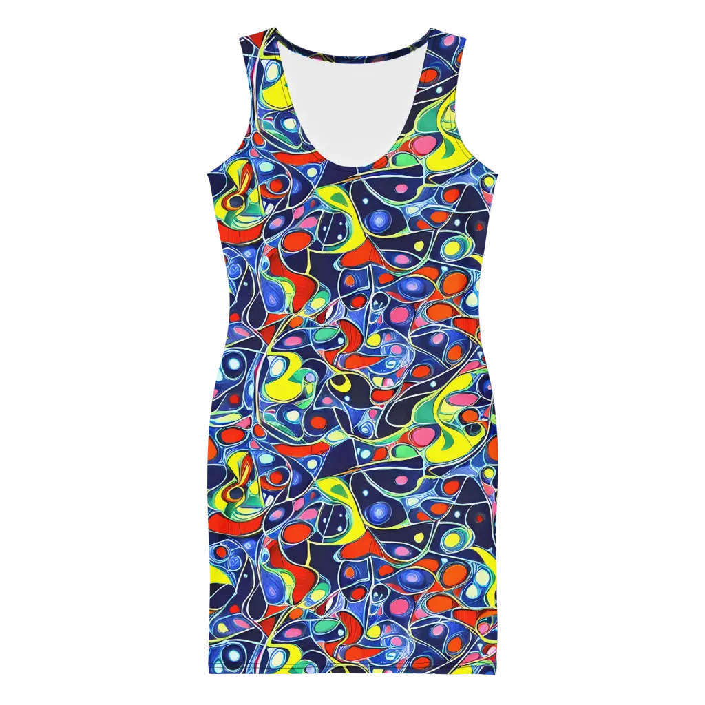 Chromatic Cells on Bodycon Dress — Front