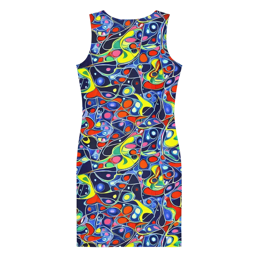 Chromatic Cells on Bodycon Dress — Back