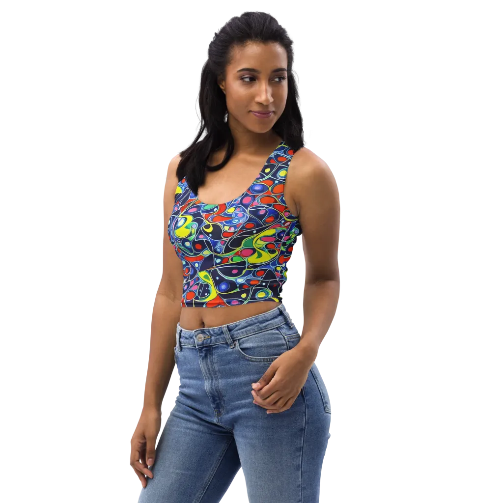 Chromatic Cells on Crop Top — Left Front