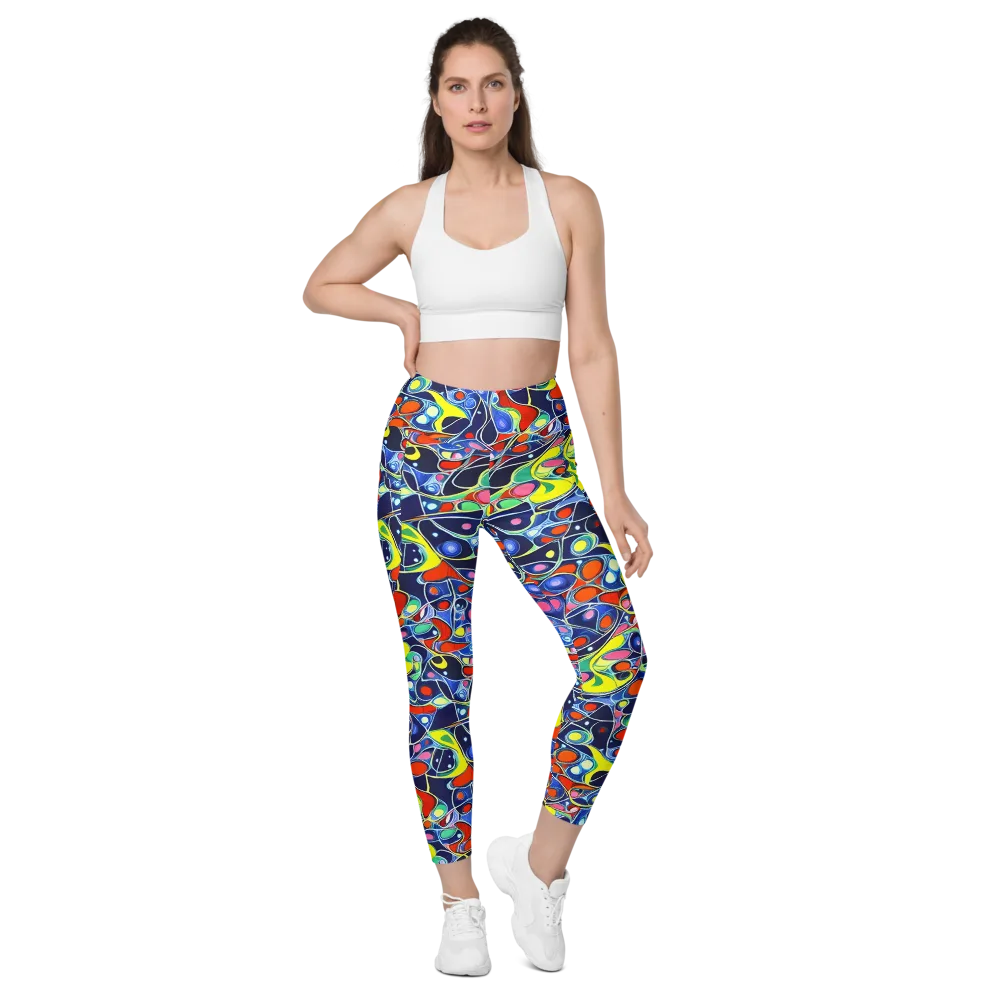Chromatic Cells on Leggings with Pockets — Front