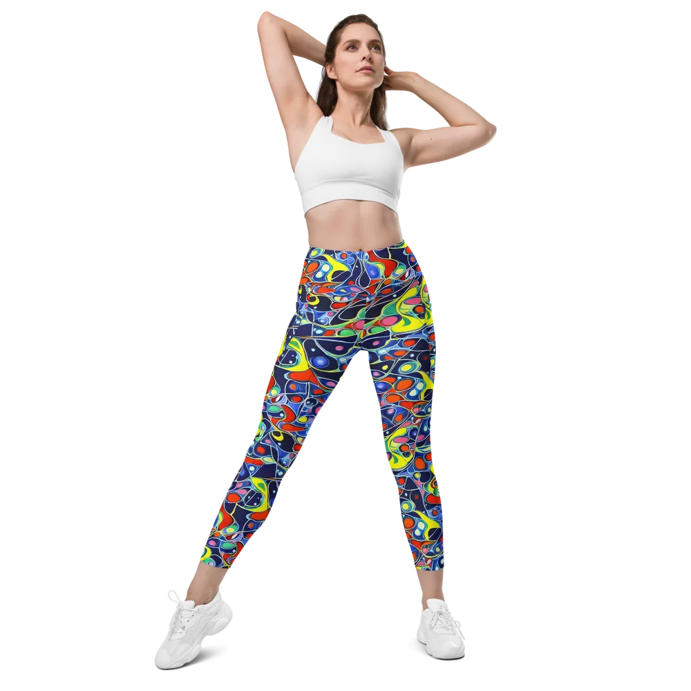 Chromatic Cells on Leggings with Pockets — Front