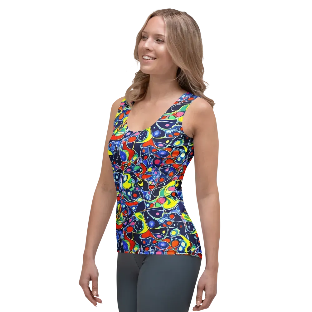 Chromatic Cells on Women's Tank Top — Left Front