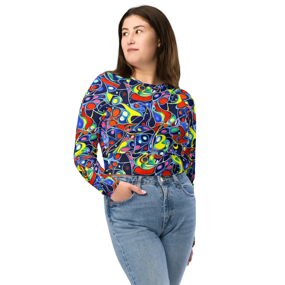Chromatic Cells on Long Sleeve Crop Top — Front