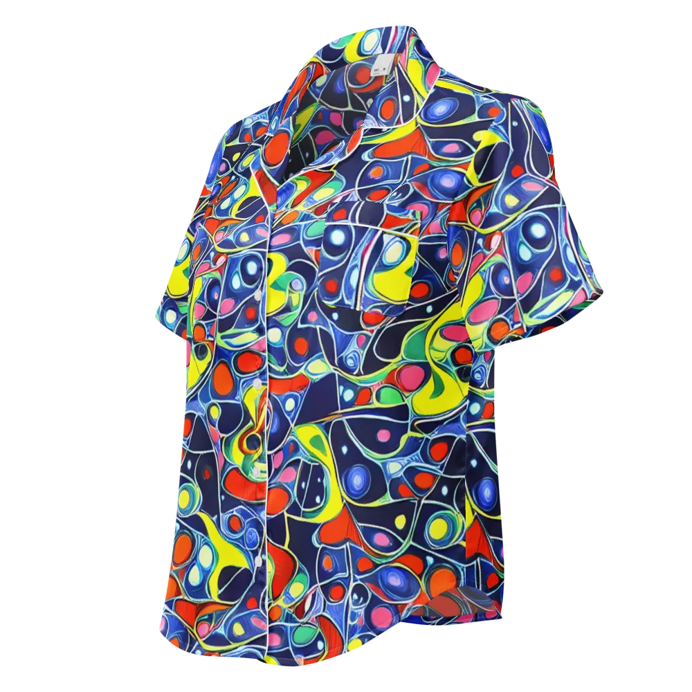 Chromatic Cells on Women's Short Sleeve Pajama Top — Left Front