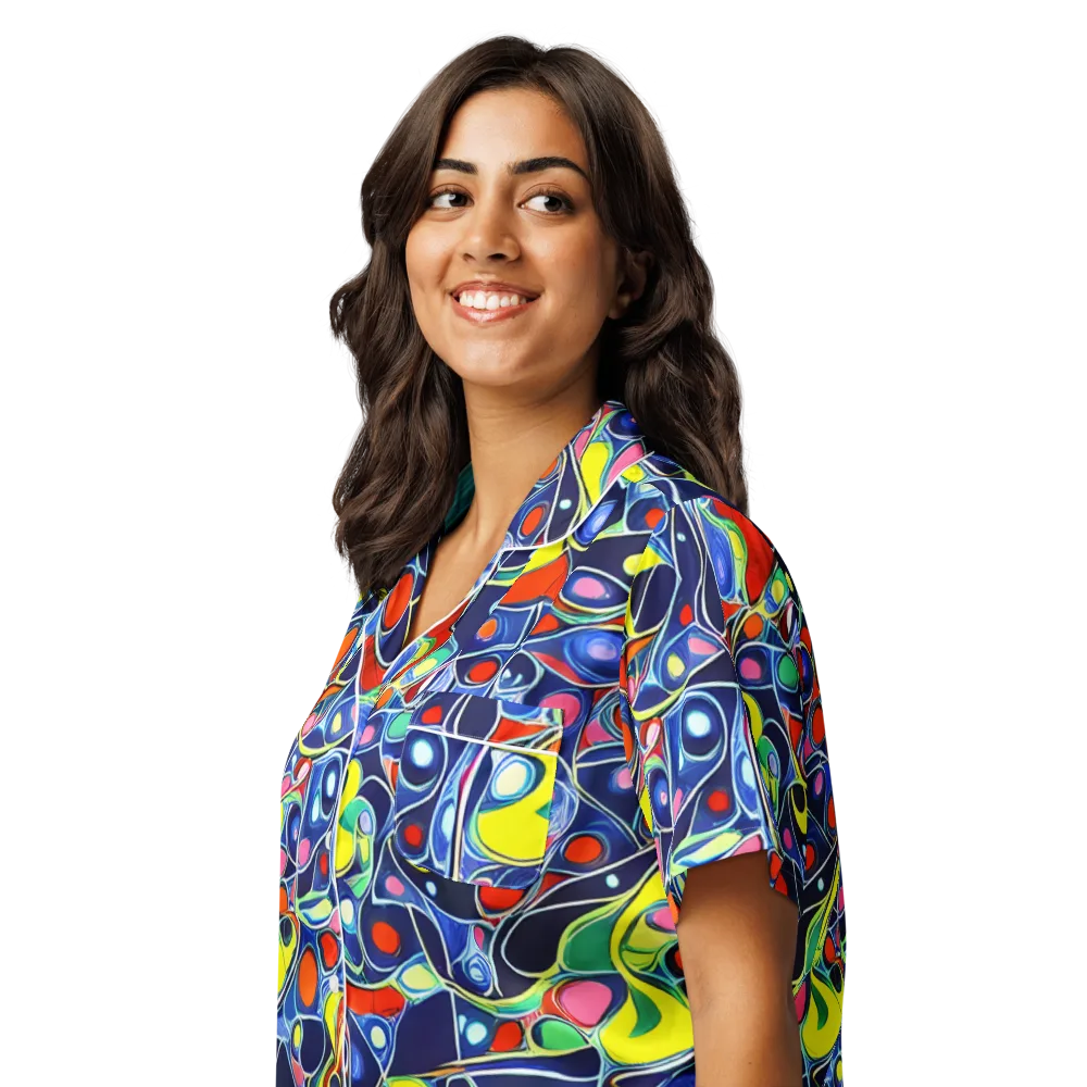 Chromatic Cells on Women's Short Sleeve Pajama Top — Left Front