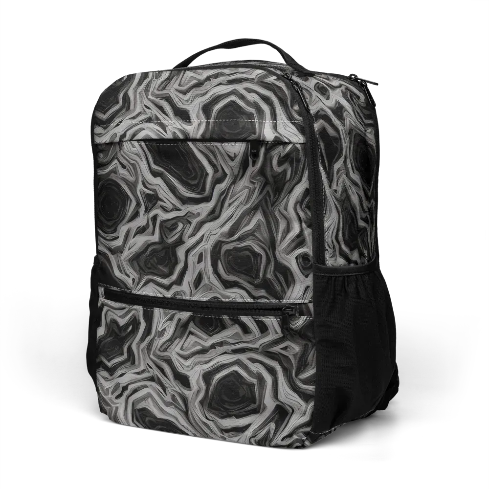 Black Marble Riot on Utility Backpack — Left Front