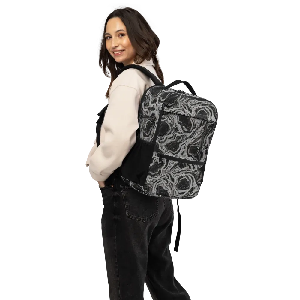Black Marble Riot on Utility Backpack — Back