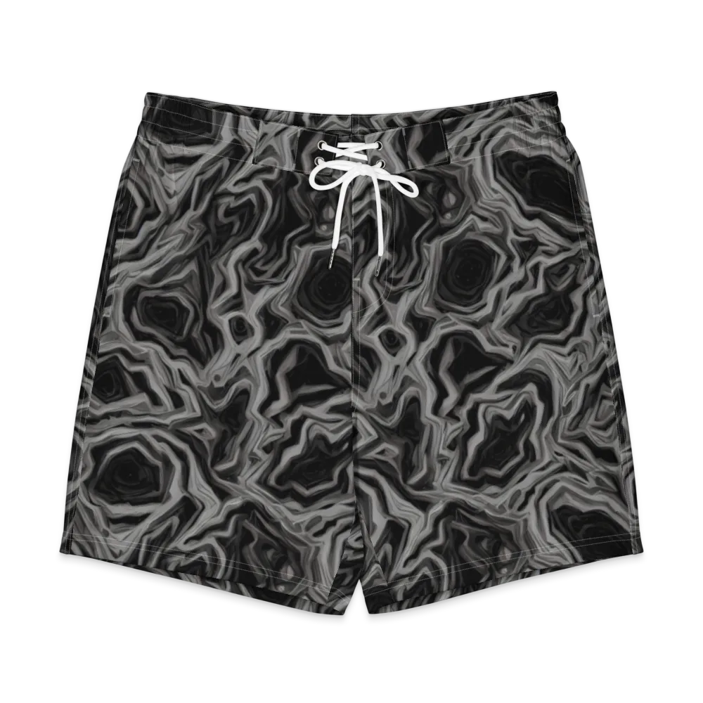 Black Marble Riot on Men's Board Shorts — Front