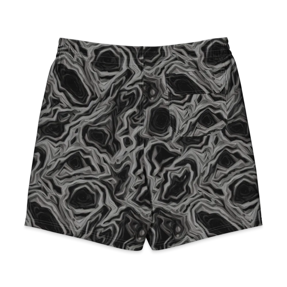 Black Marble Riot on Men's Board Shorts — Back