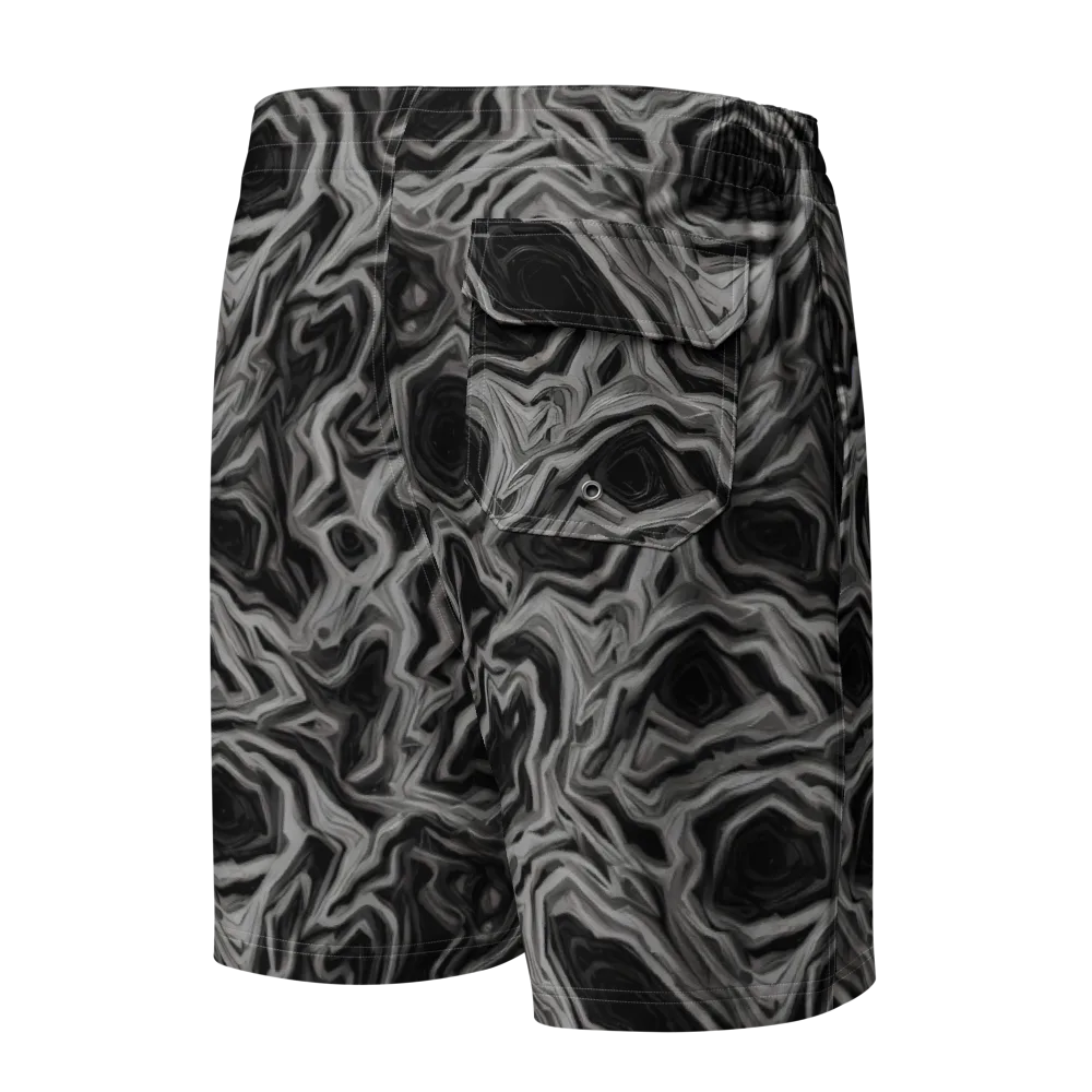 Black Marble Riot on Men's Board Shorts — Back