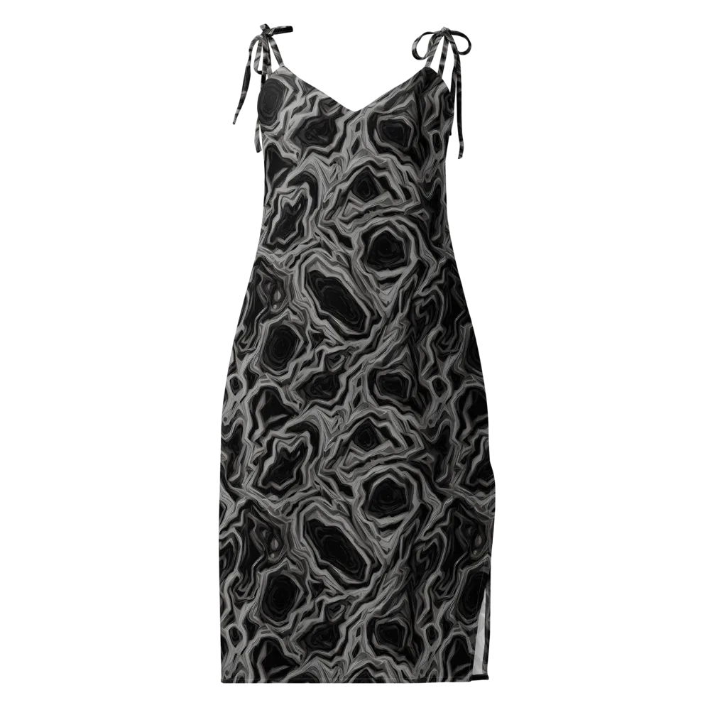 Black Marble Riot on Slip Dress — Front