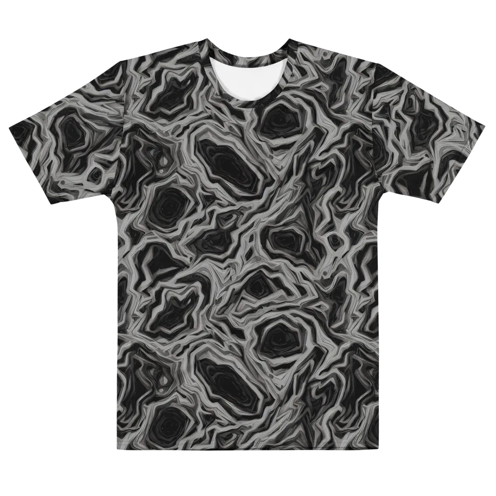 Black Marble Riot on Men's Cotton Crew Neck T-Shirt — Front
