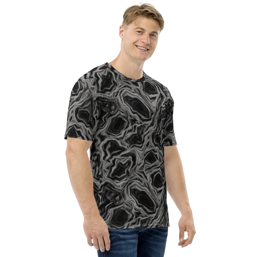 Black Marble Riot on Men's Crew Neck T-Shirt — Right