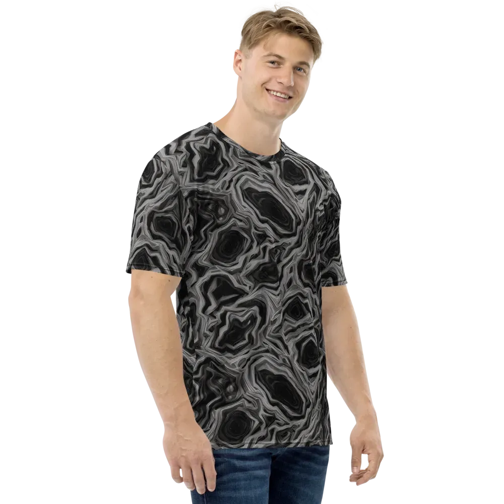 Black Marble Riot on Men's Crew Neck T-Shirt — Right