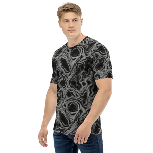 Black Marble Riot on a Men's Crew Neck T-Shirt