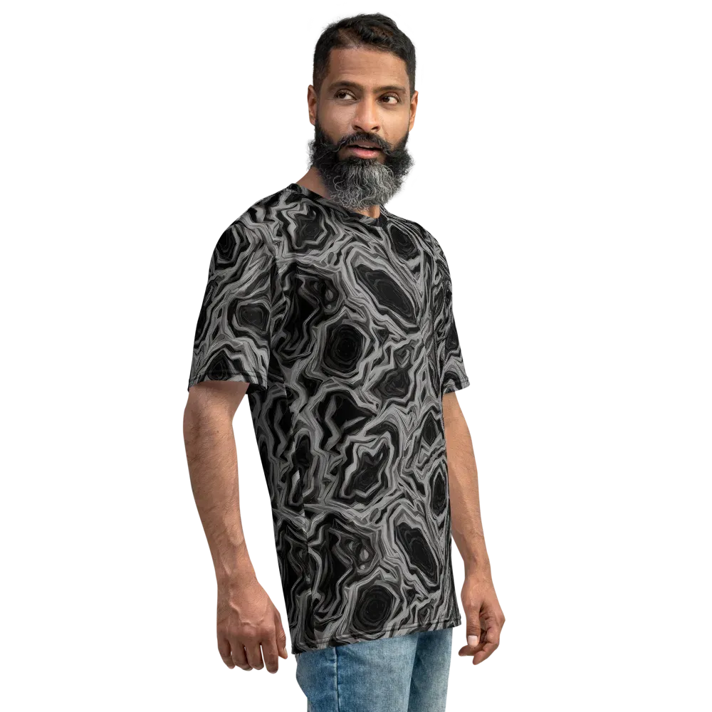 Black Marble Riot on Men's Crew Neck T-Shirt — Right