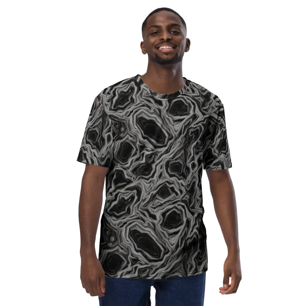Black Marble Riot on Men's Crew Neck T-Shirt — Front