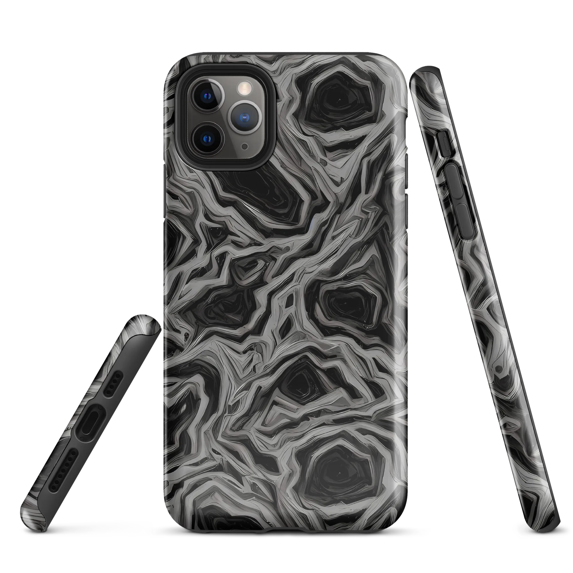 Black Marble Riot on Tough Case for iPhone® — Front