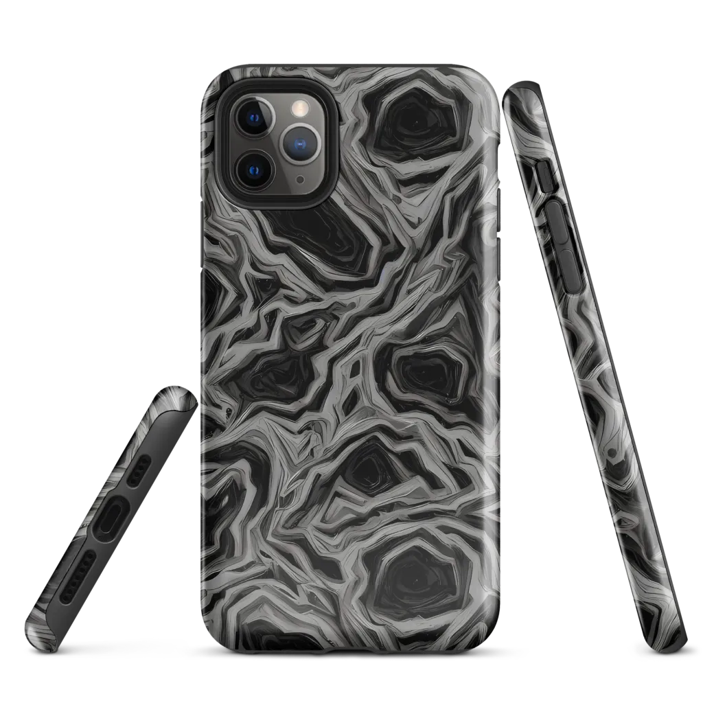 Black Marble Riot on Tough Case for iPhone® — Front