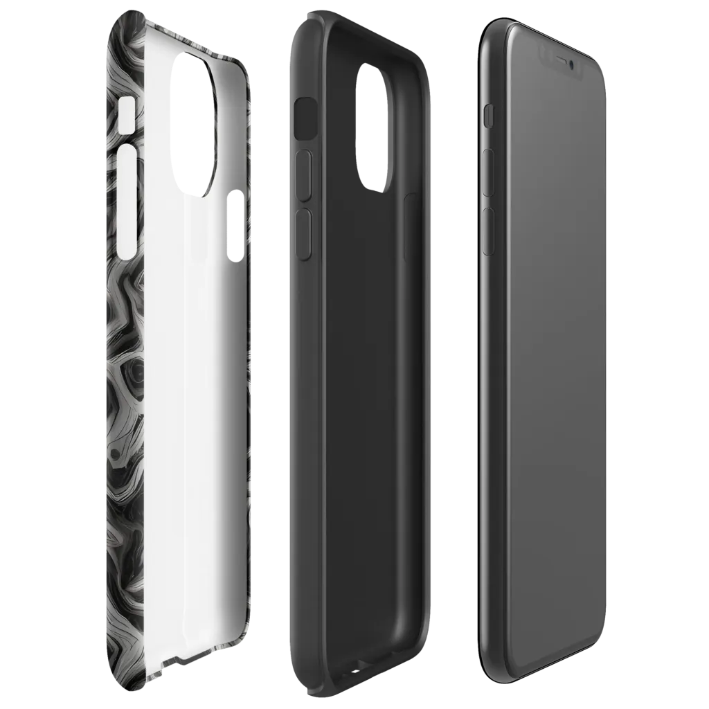 Black Marble Riot on Tough Case for iPhone® — Right