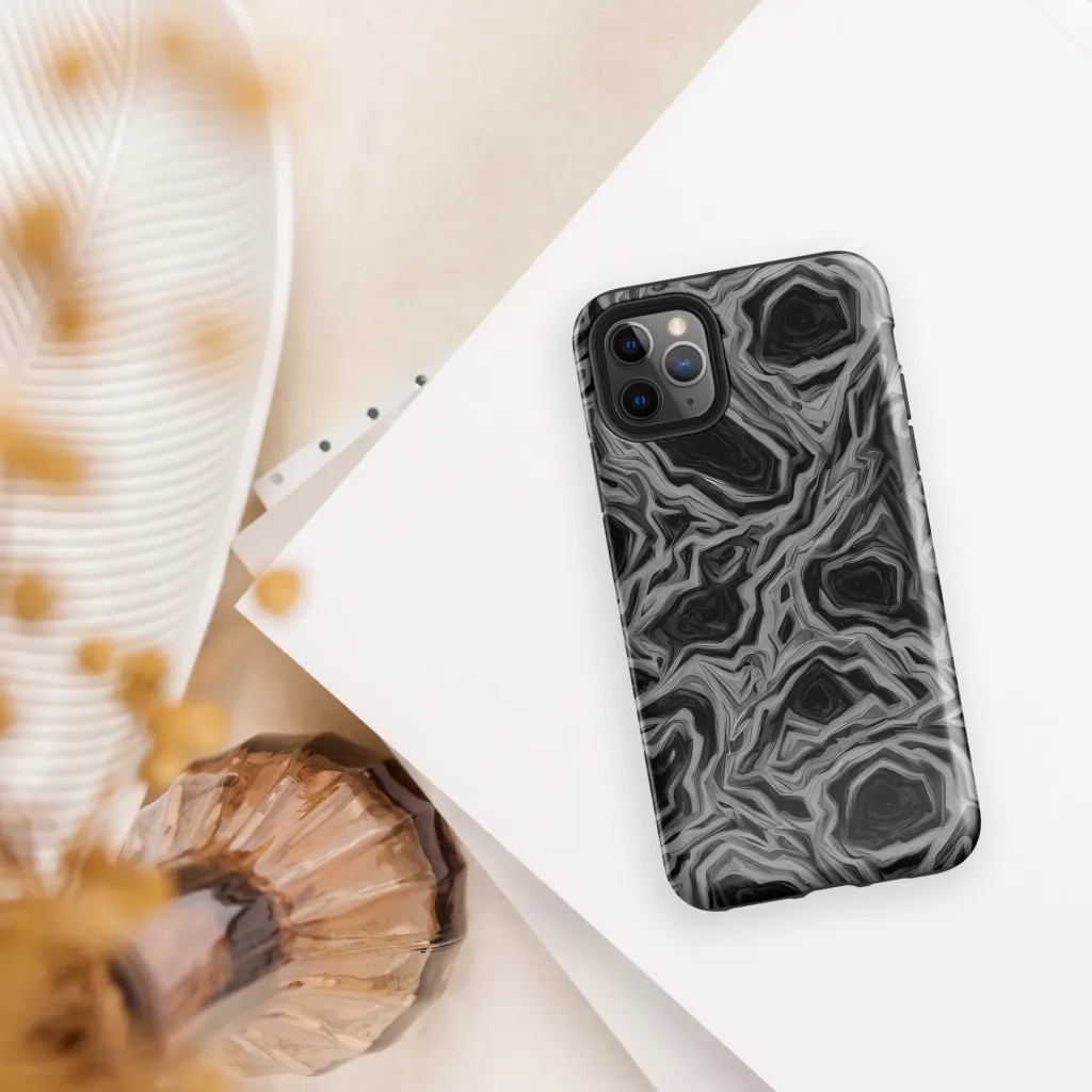 Black Marble Riot on Tough Case for iPhone® — Front