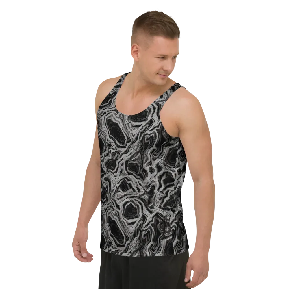 Black Marble Riot on Men's Tank Top — Left Front
