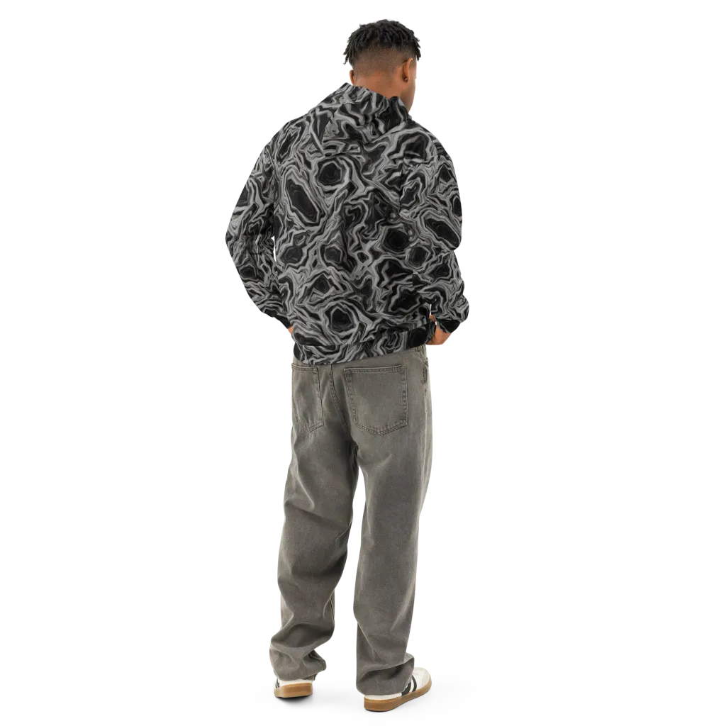 Black Marble Riot on Cotton Hoodie — Back