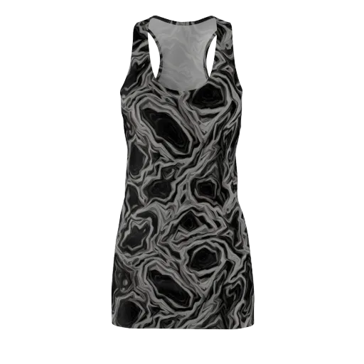 Black Marble Riot on a Racerback Dress