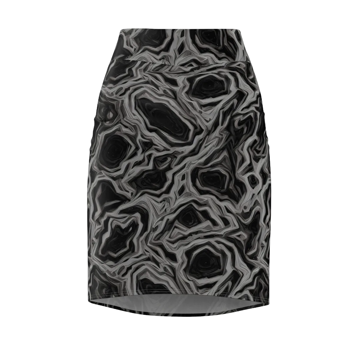 Black Marble Riot on Pencil Skirt — Front