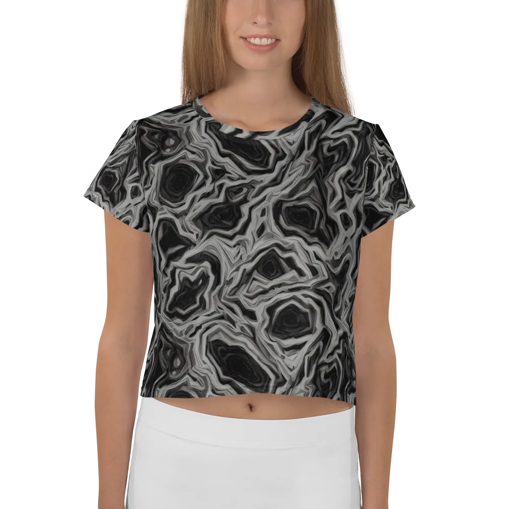 Black Marble Riot on Crop Tee — Front