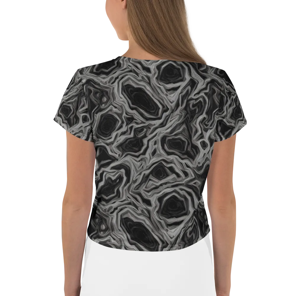 Black Marble Riot on Crop Tee — Back
