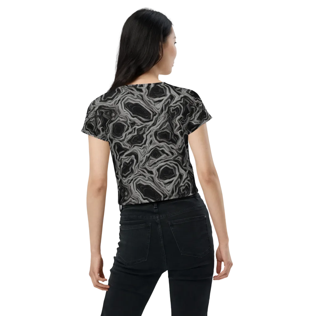 Black Marble Riot on Crop Tee — Back