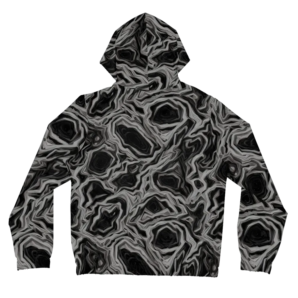 Black Marble Riot on Women's Full-Zip Hoodie — Back