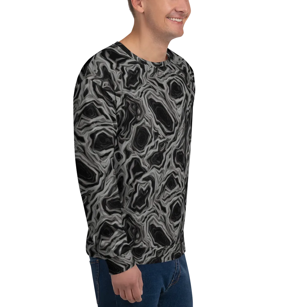 Black Marble Riot on Sweatshirt — Right Front