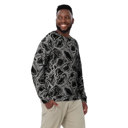 Black Marble Riot on a Sweatshirt