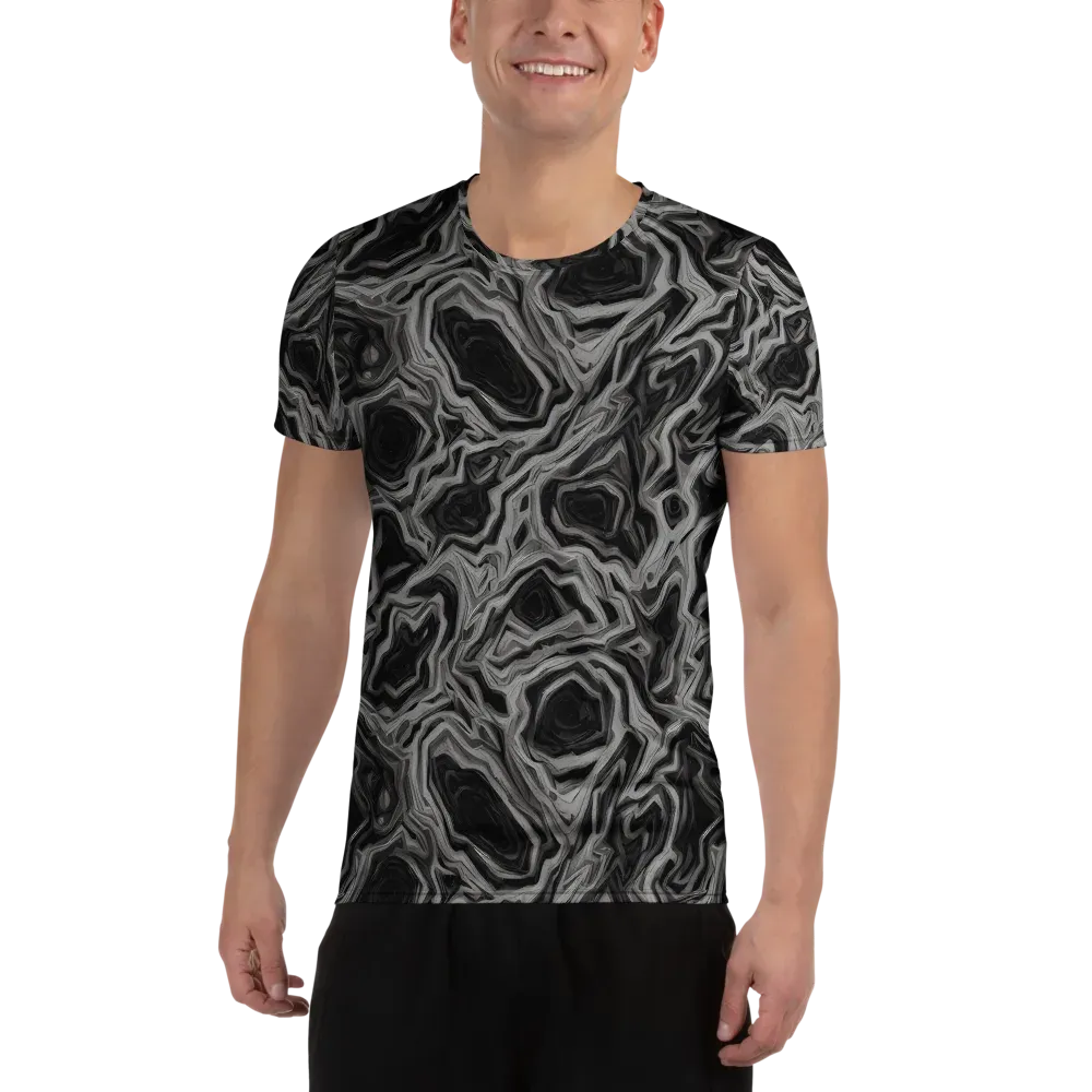 Black Marble Riot on Men's Athletic T-Shirt — Front