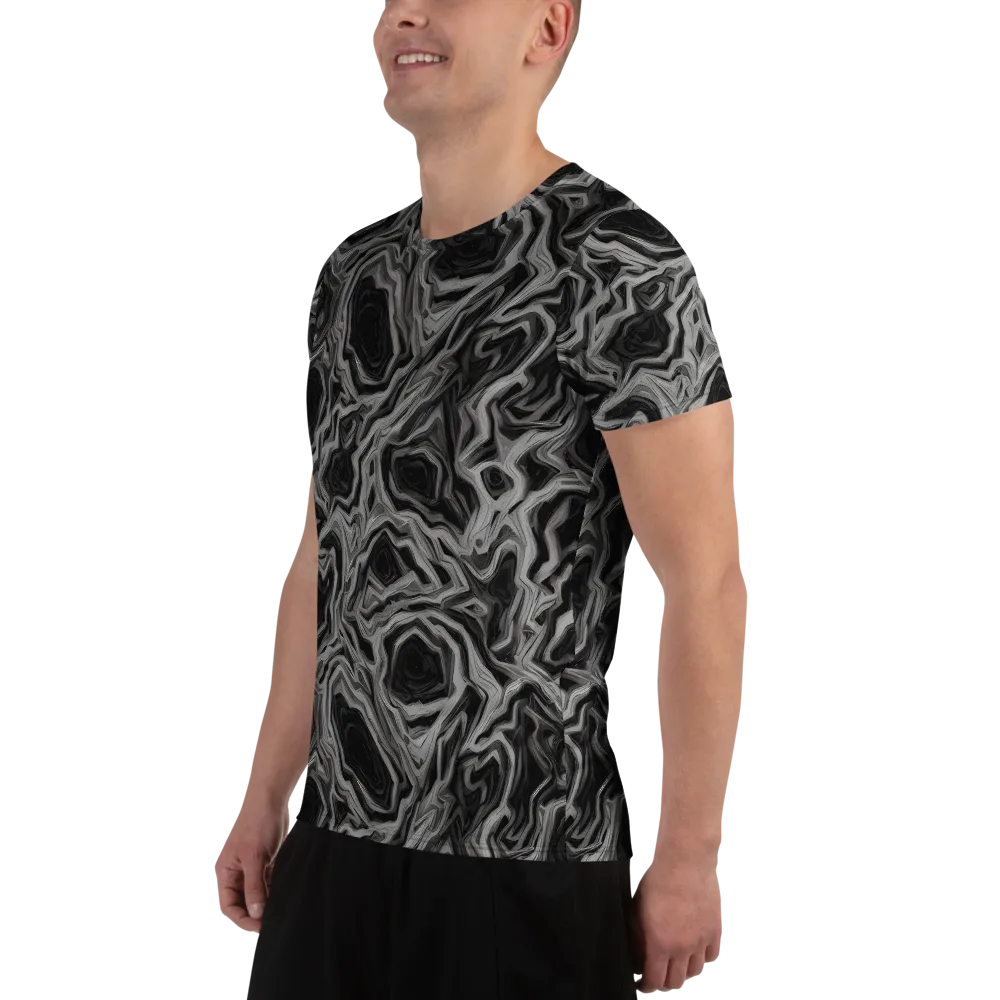 Black Marble Riot on Men's Athletic T-Shirt — Left