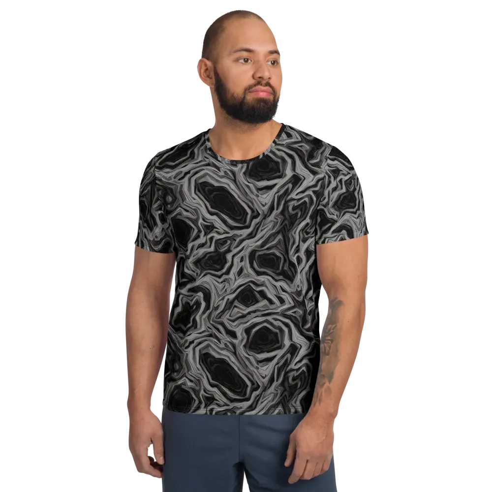 Black Marble Riot on Men's Athletic T-Shirt — Front