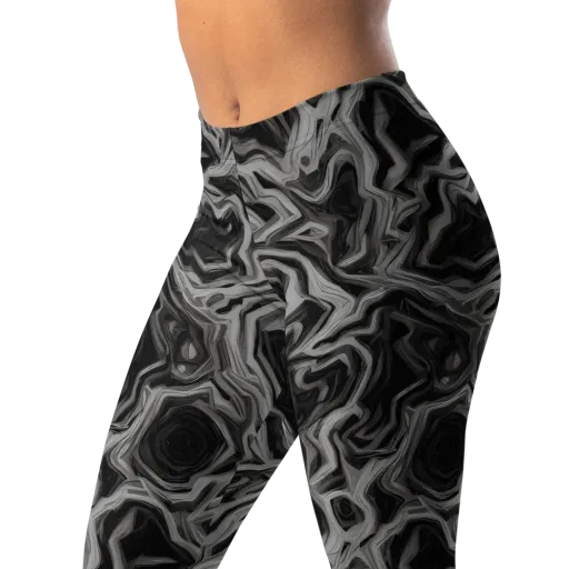 Black Marble Riot on a Leggings