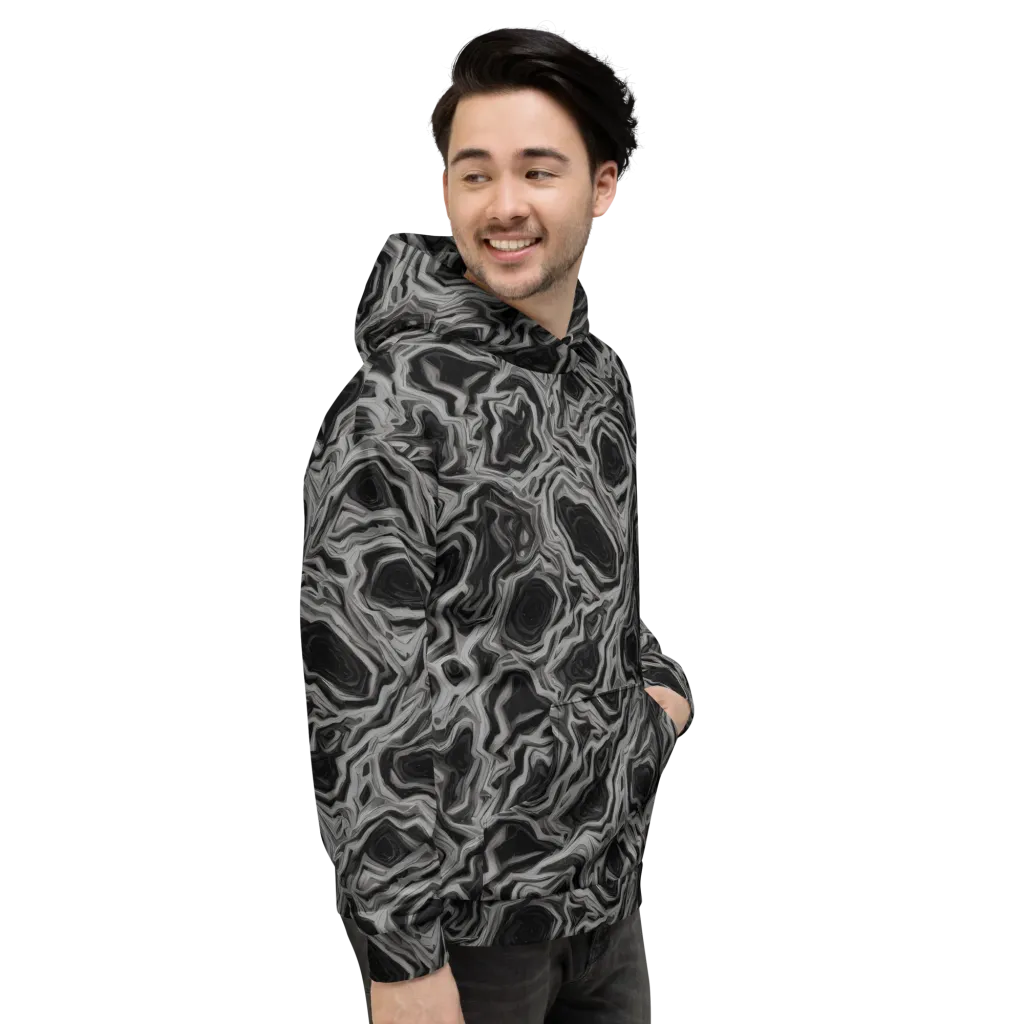 Black Marble Riot on Hoodie — Right