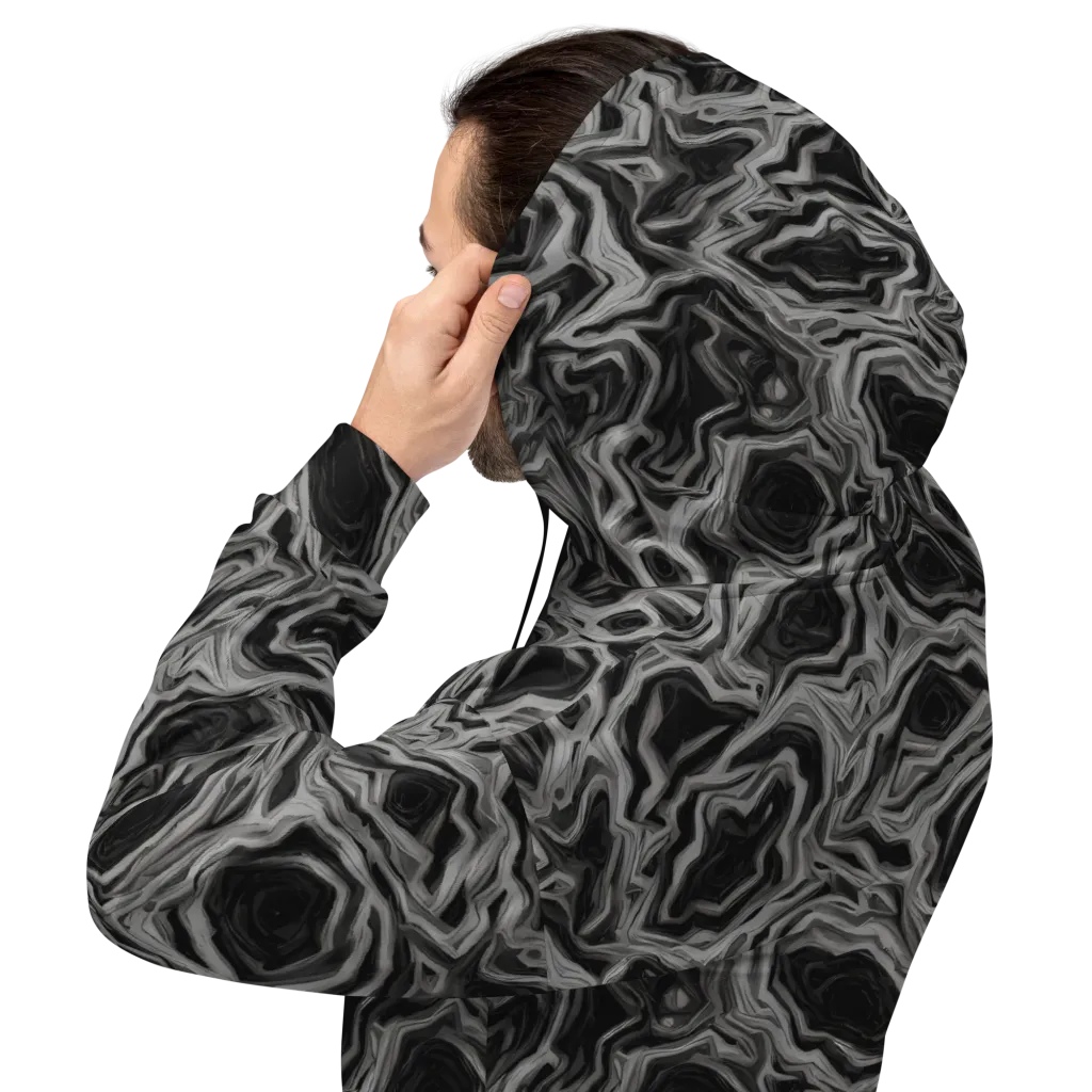 Black Marble Riot on Hoodie — Back