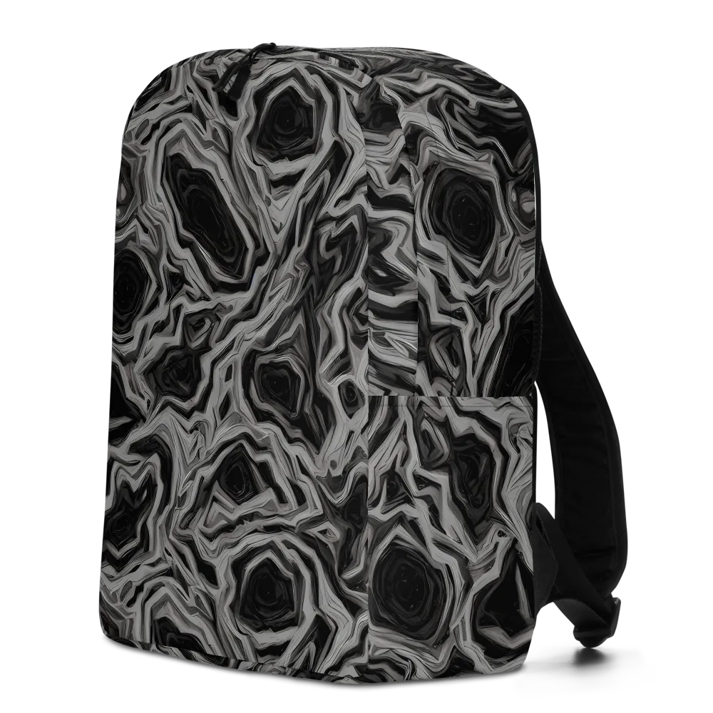 Black Marble Riot on Minimalist Backpack — Left