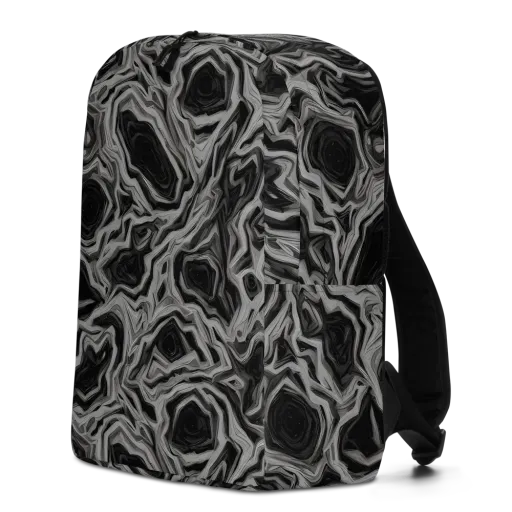 Black Marble Riot on a Minimalist Backpack