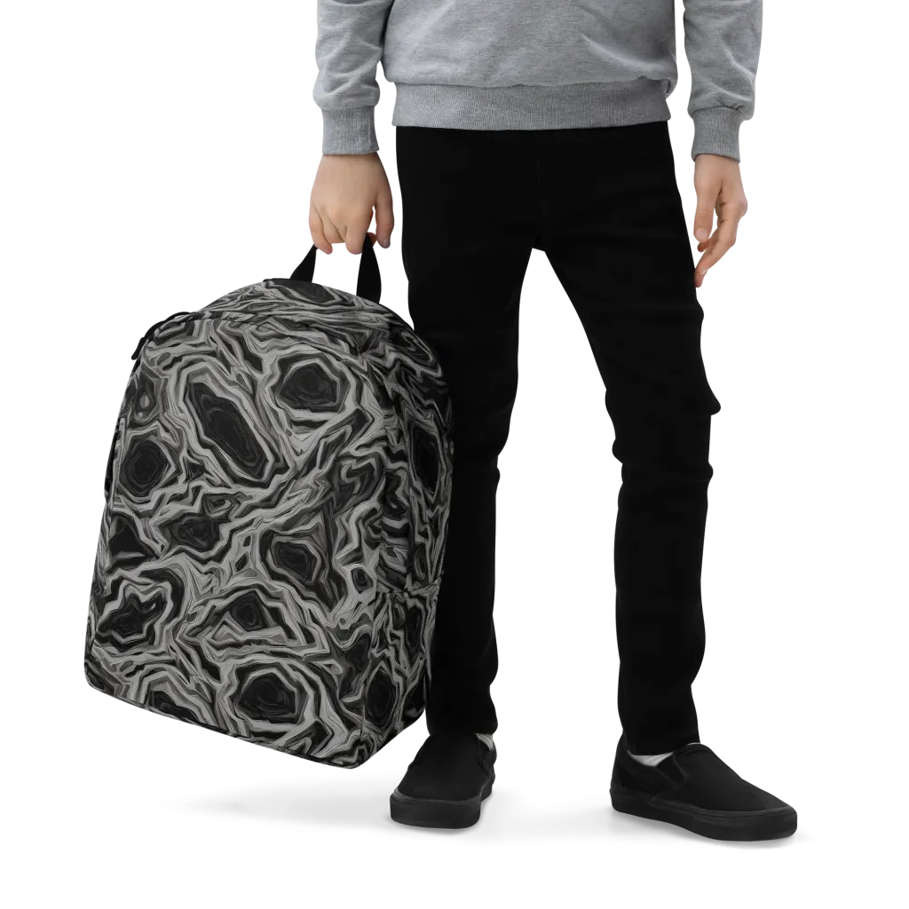Black Marble Riot on Minimalist Backpack — Zoomed-in