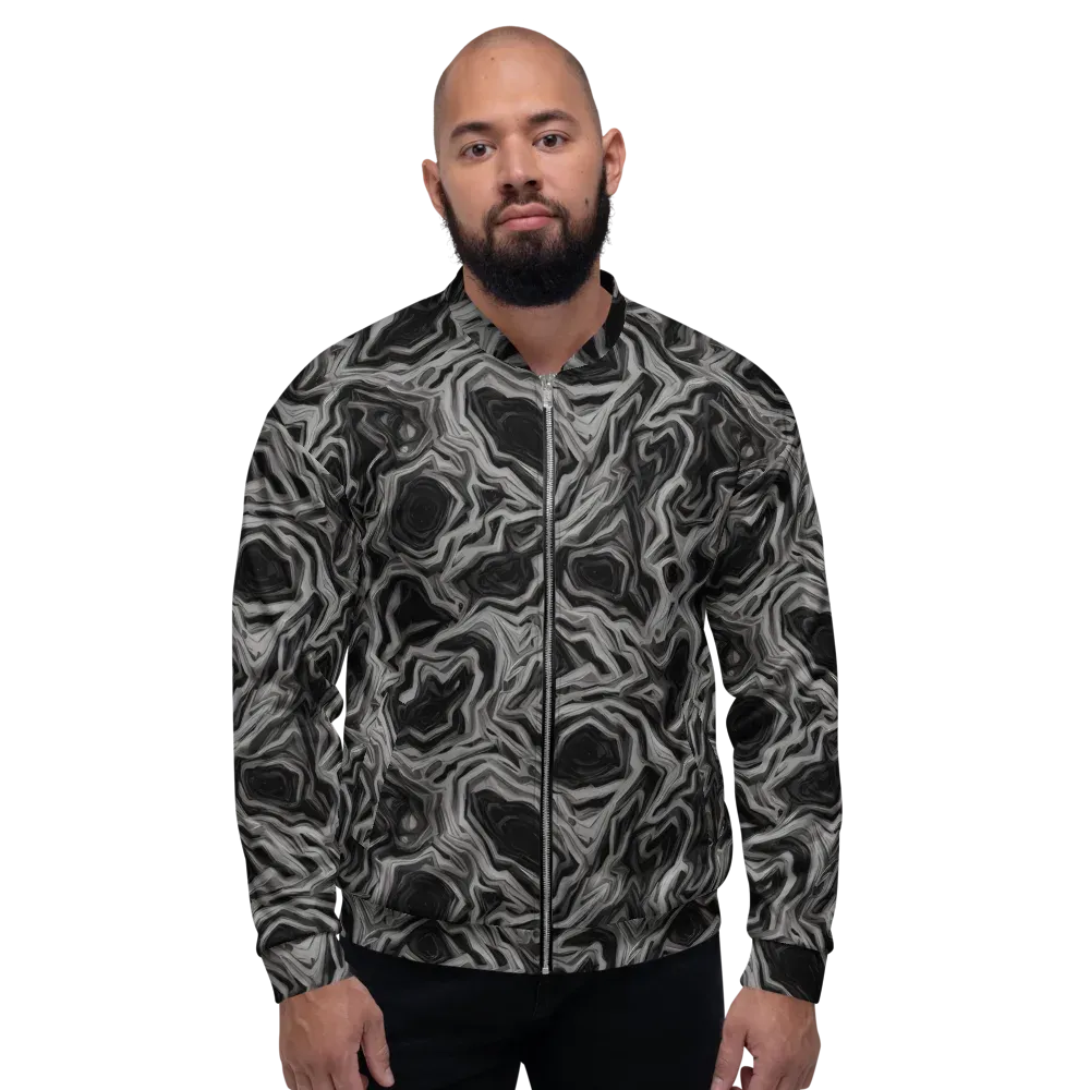 Black Marble Riot on Bomber Jacket — Front